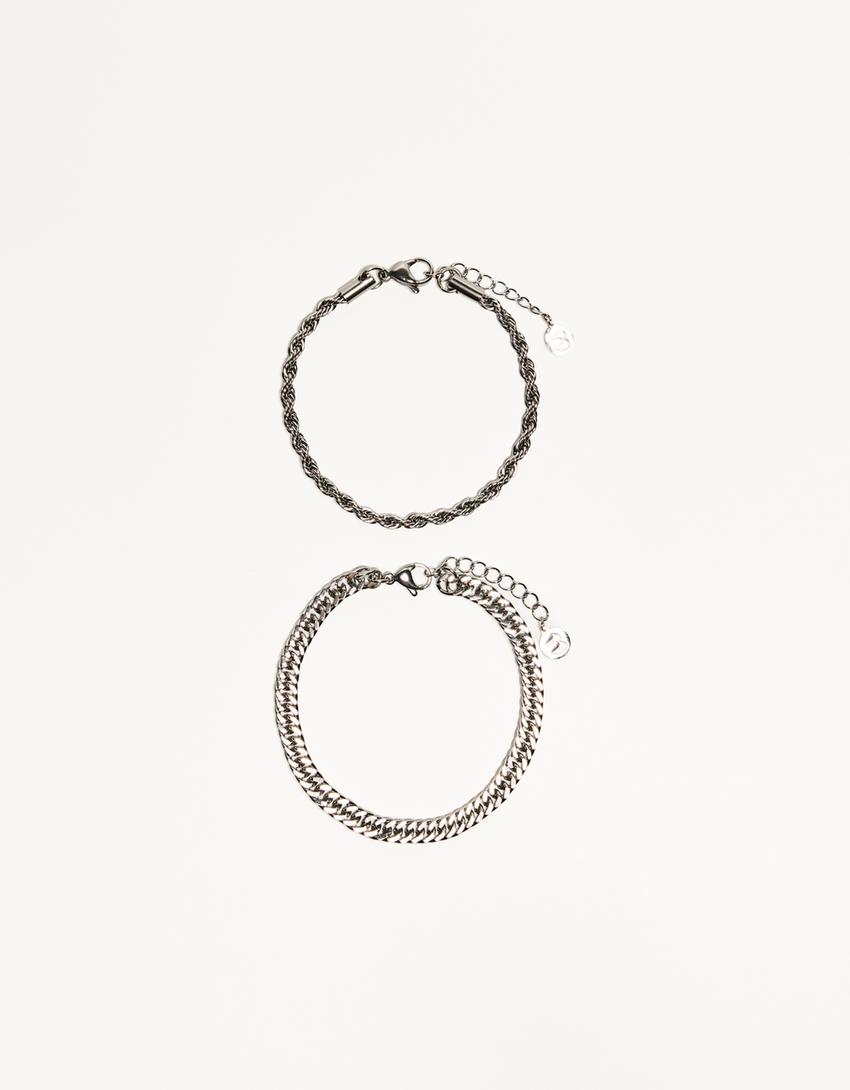 Pack of 2 steel bracelets