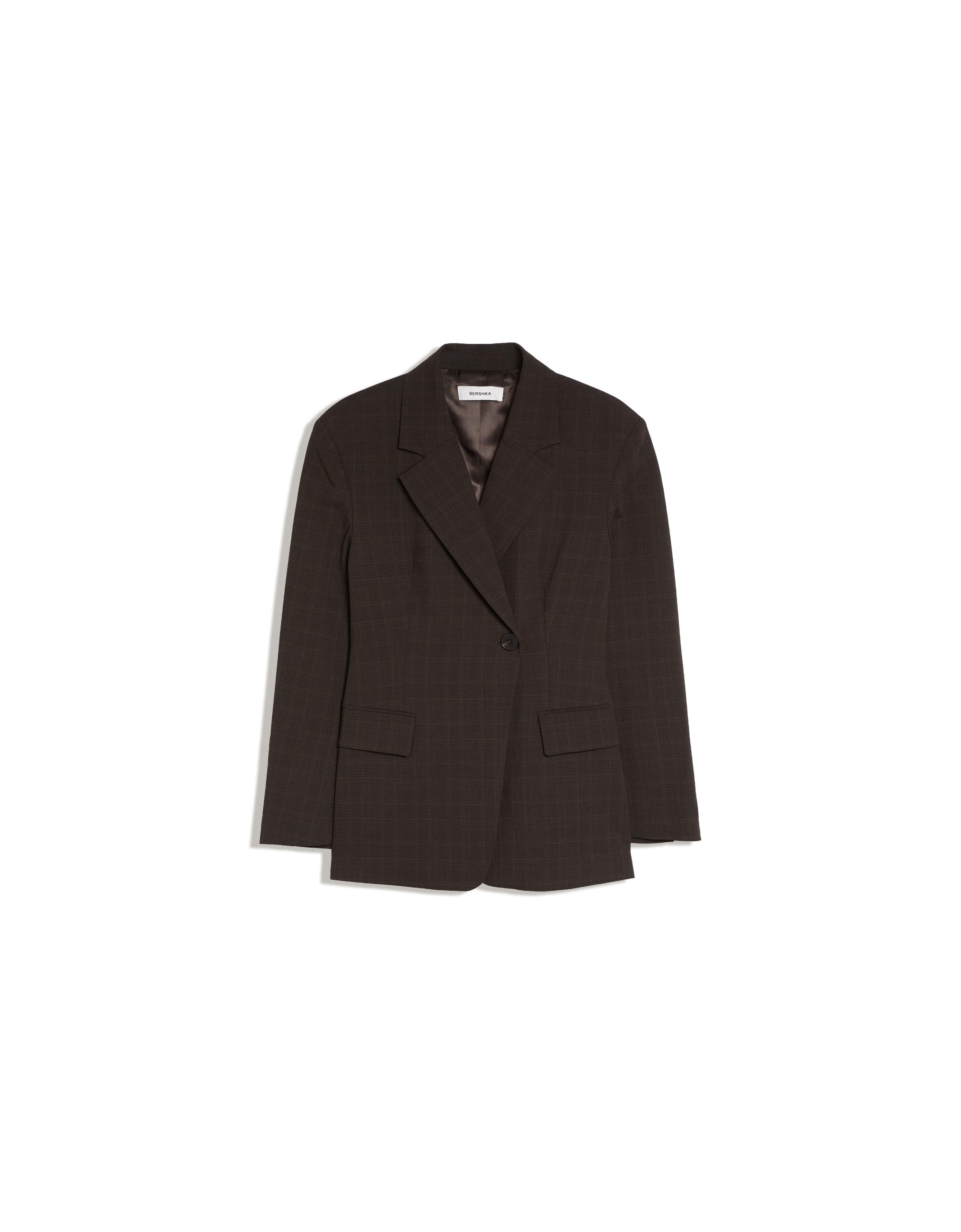 Tailored check blazer — Brown