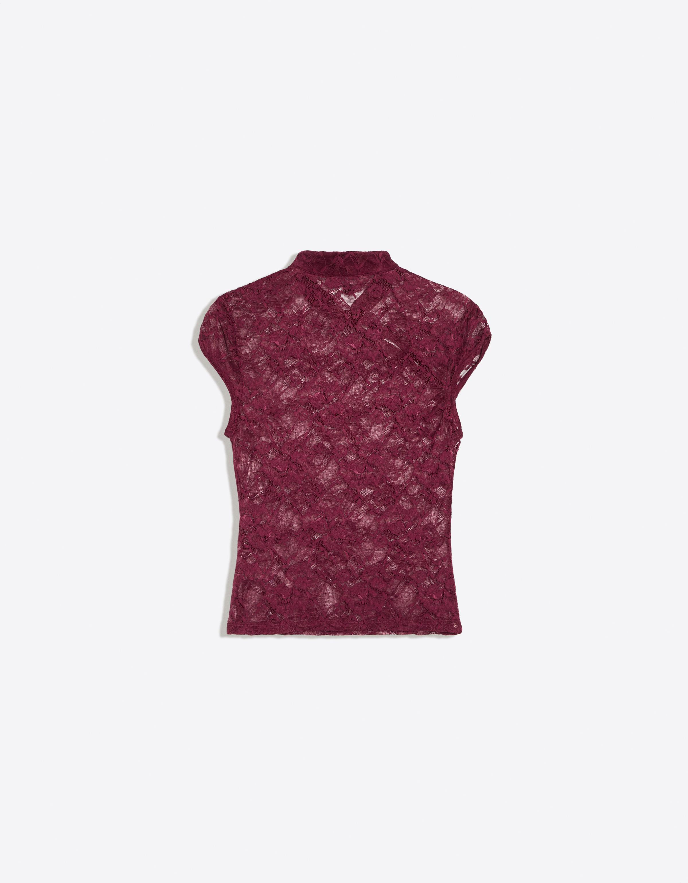 Lace top with clasp — Burgundy