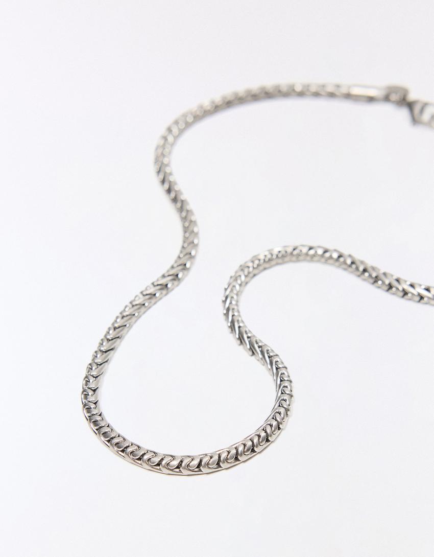 Cadena acero tubular-Plata