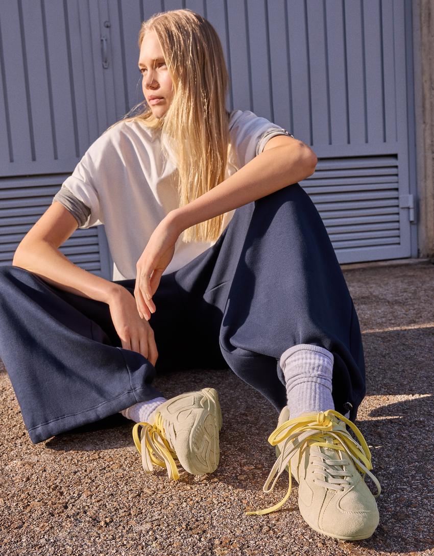 Baskets semelle fine-Sable