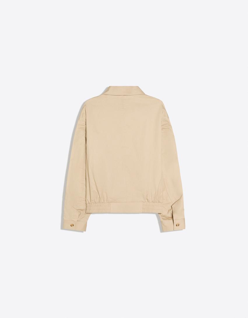 Short trench jacket-Camel