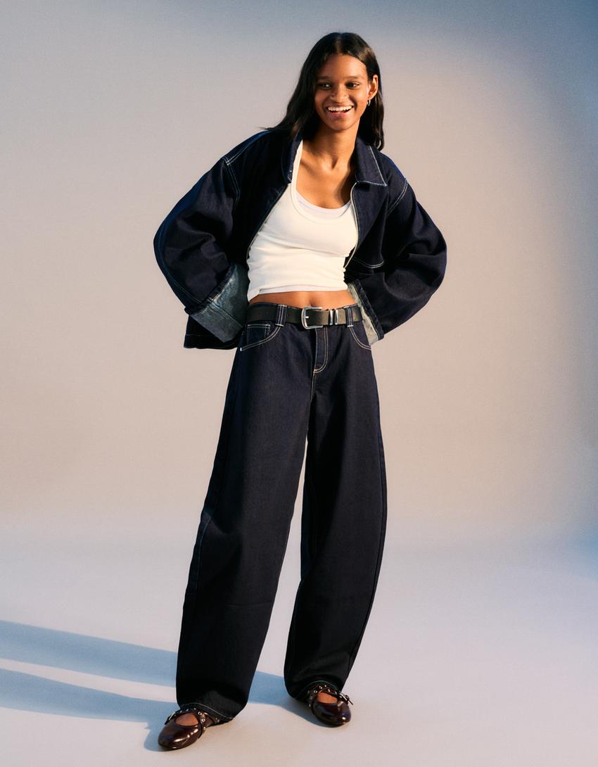 Baggy barrel jeans Trousers Women Bershka - Main Image