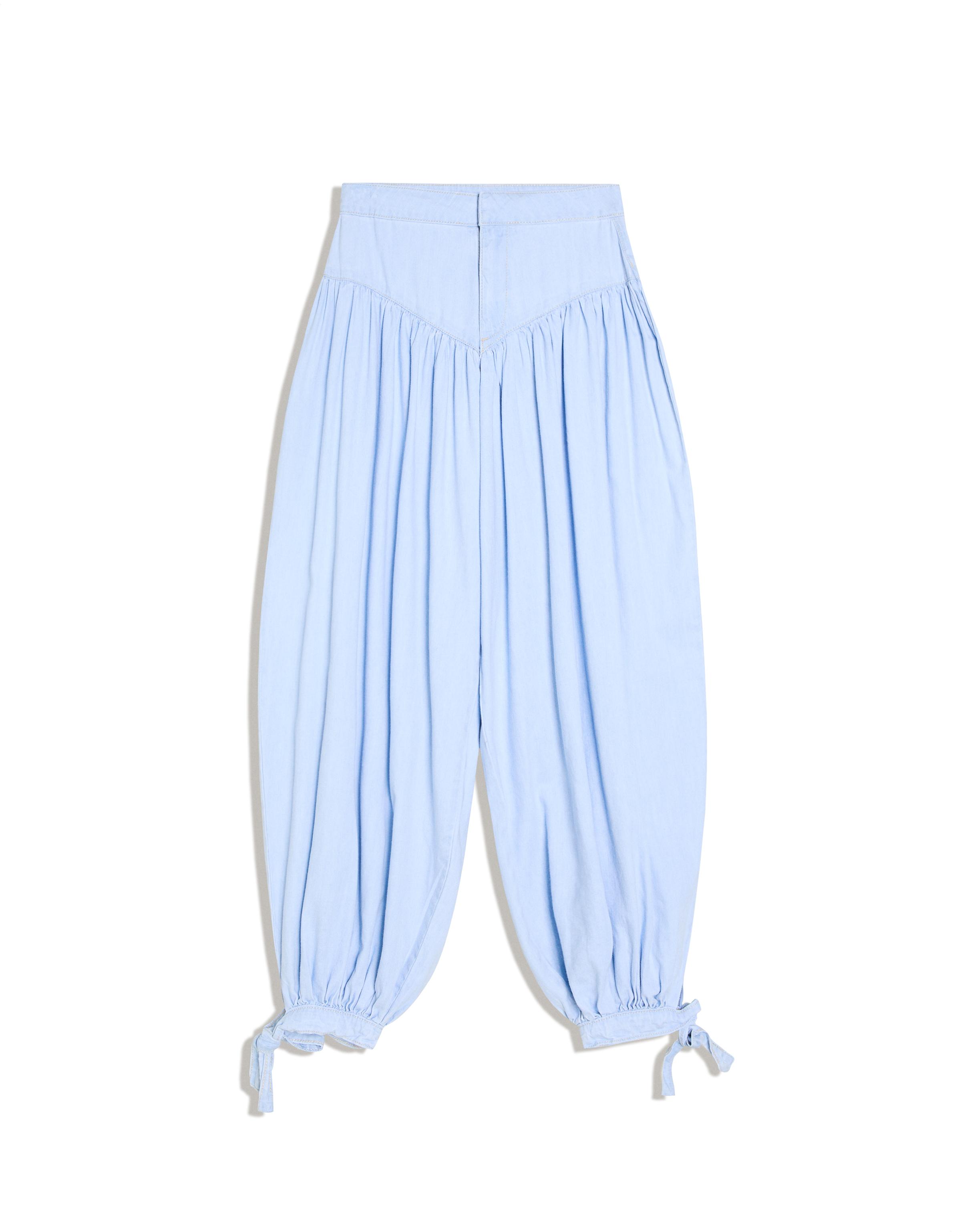 Light balloon jeans with knot — Light blue