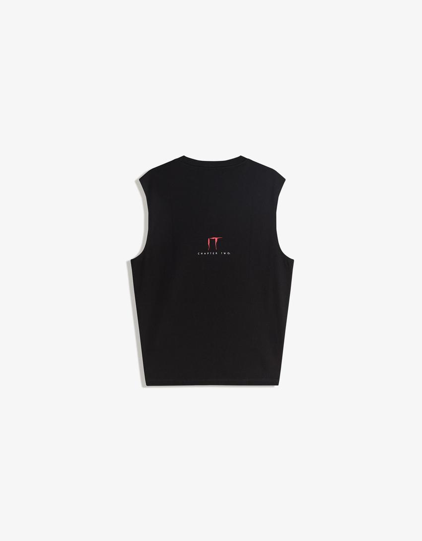 Camiseta IT sin mangas  print-Negro