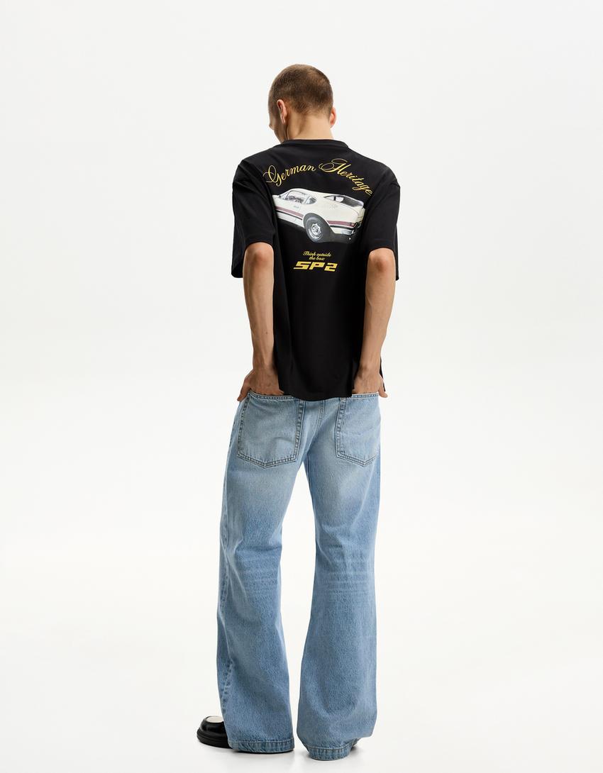 Jeans-Schlaghose-Ausgewaschenes Blau-1