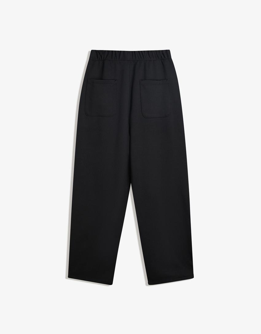 Calças supper baggy fit jogger fit-Preto-5