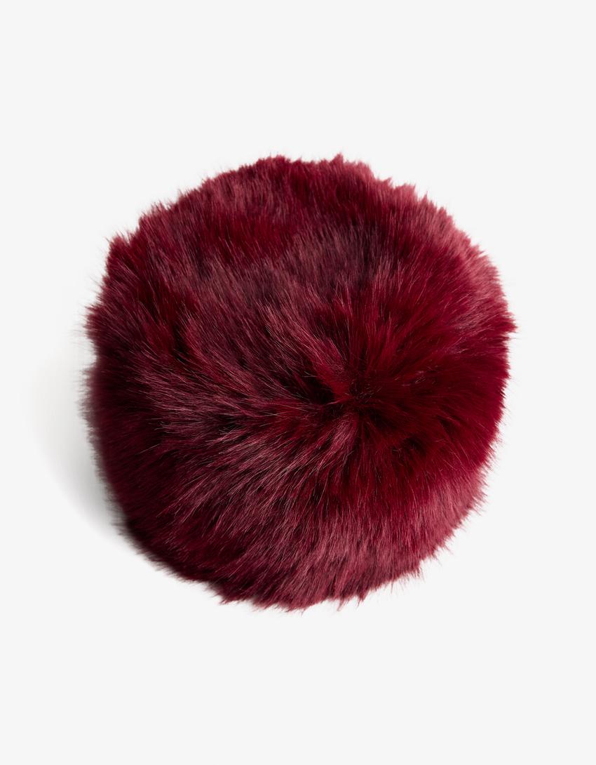 Gorro efeito de pelo-Grená