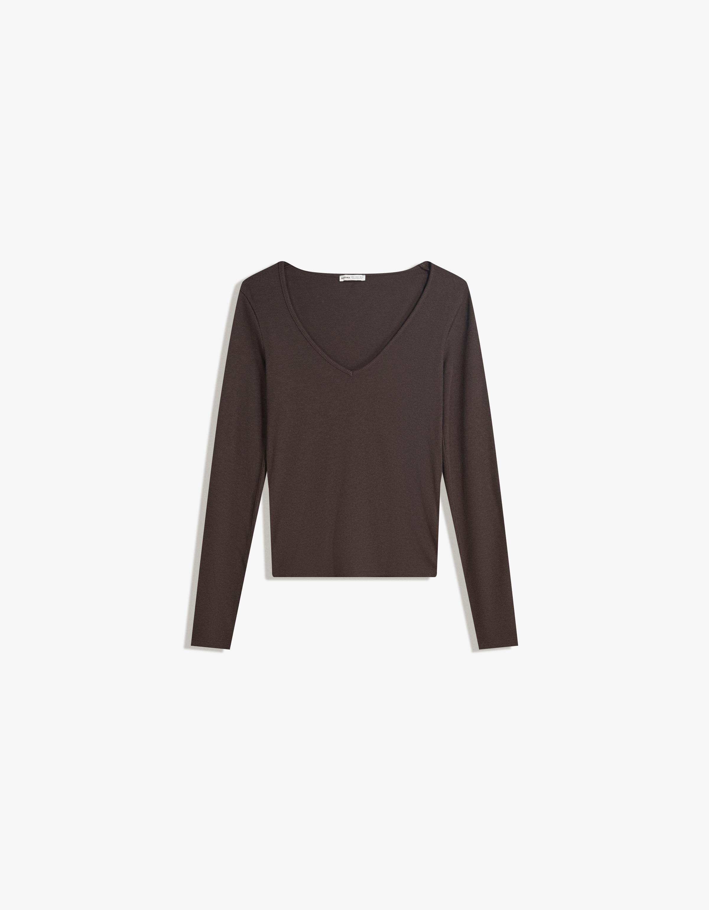 Long sleeve V-neck T-shirt - T-shirts and Tops - BSK Teen