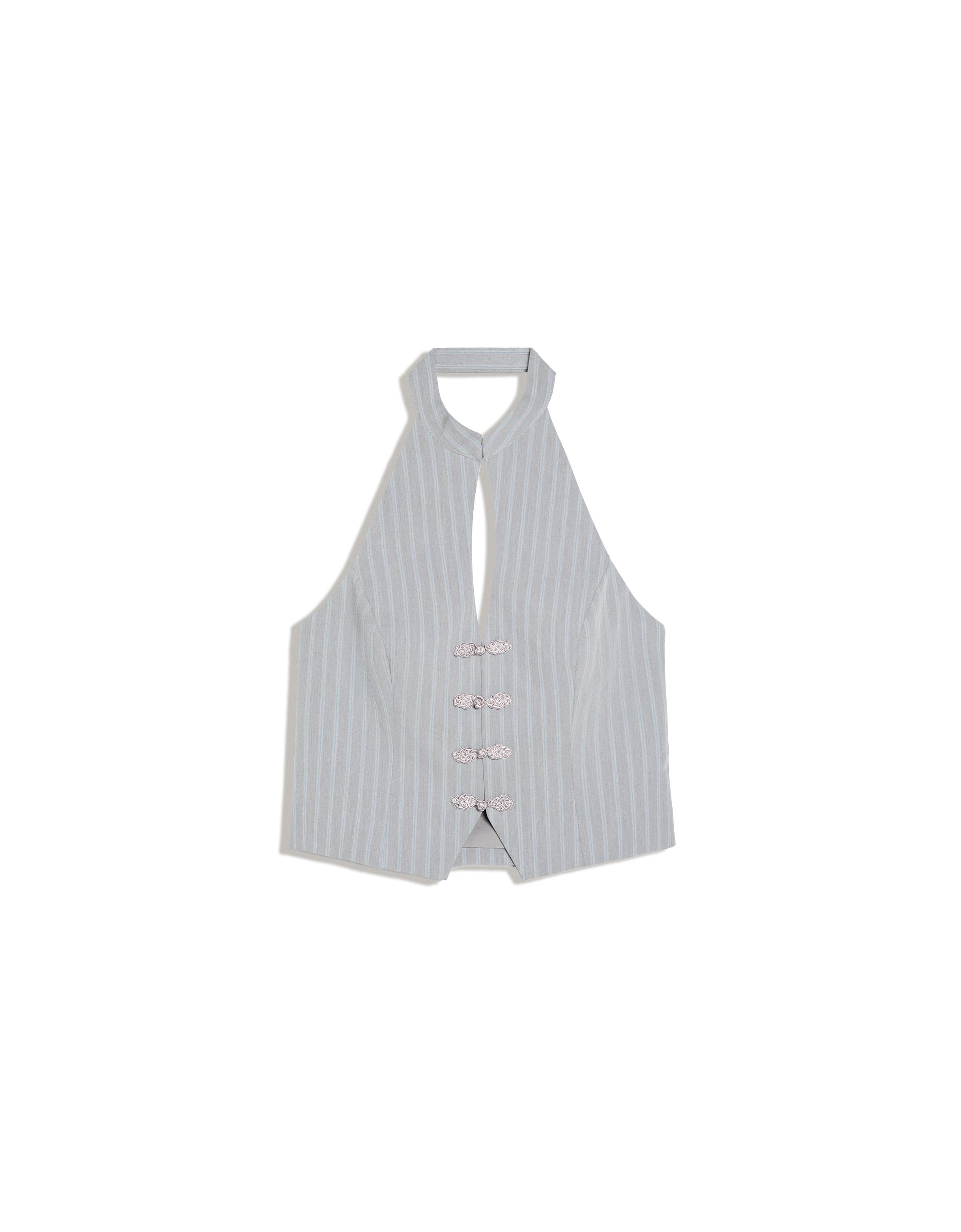 Halter waistcoat with clasps — Grey
