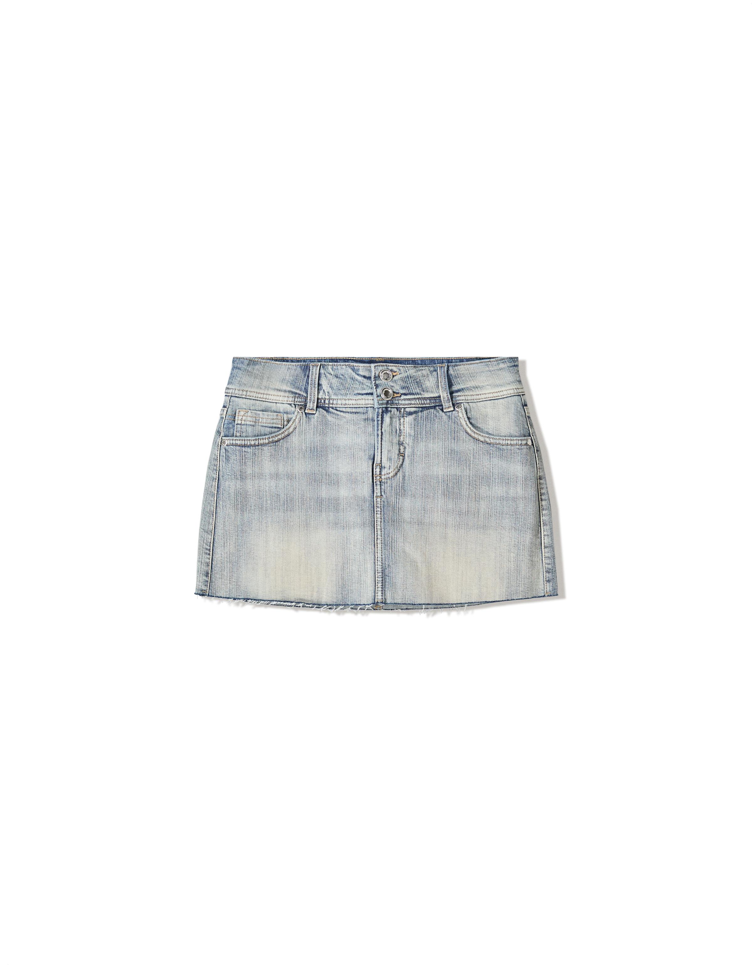 Denim mini skort — Light blue