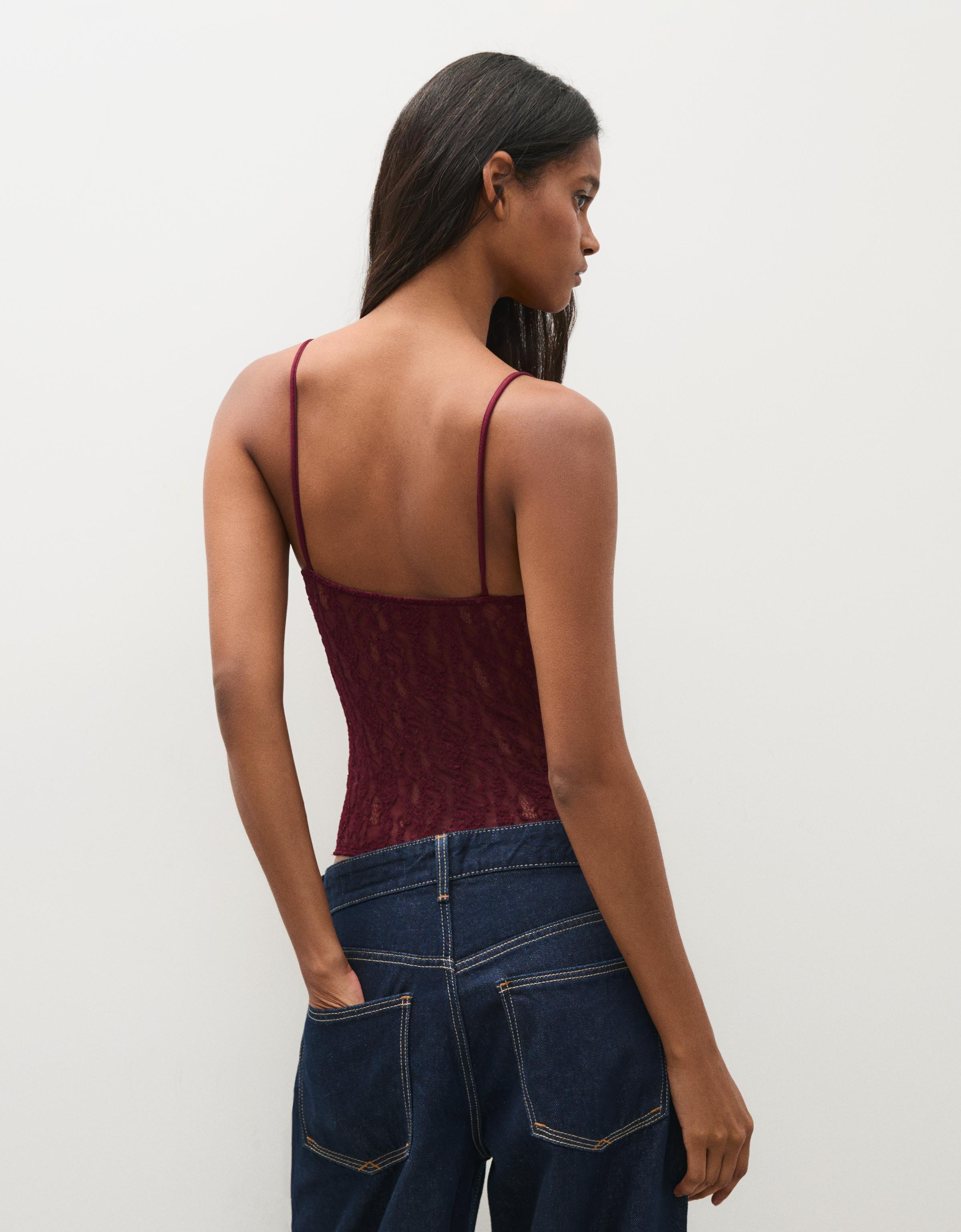Lace strap body — Burgundy