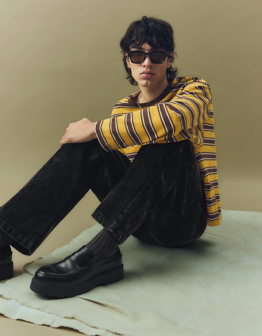 Loafers med tjock sula-SVART