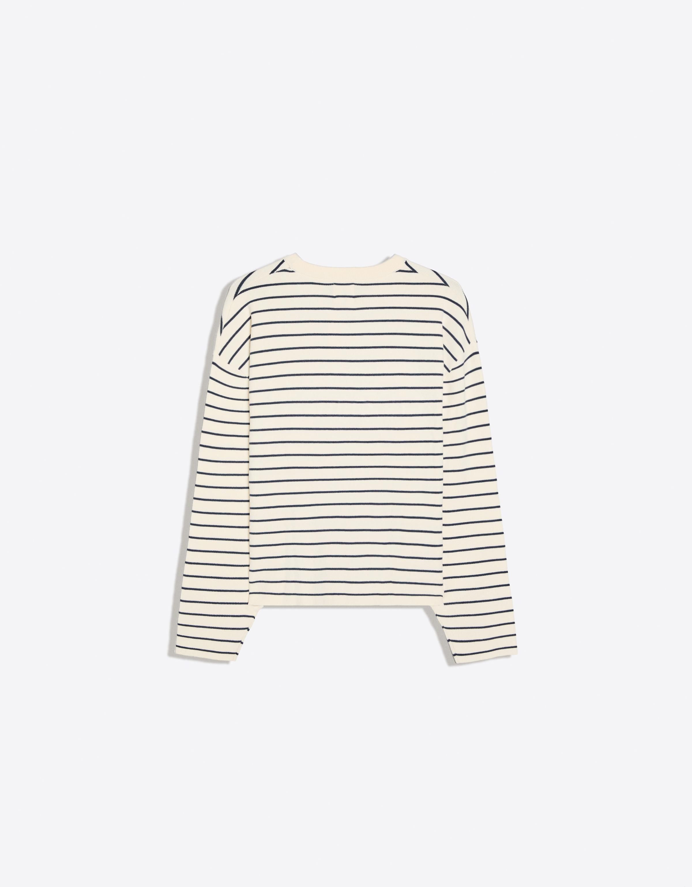 Embroidered round neck jumper — Cream