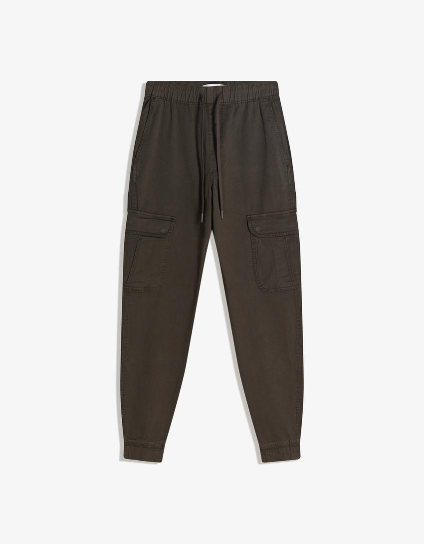 Pantalón jogger cargo-Marrón