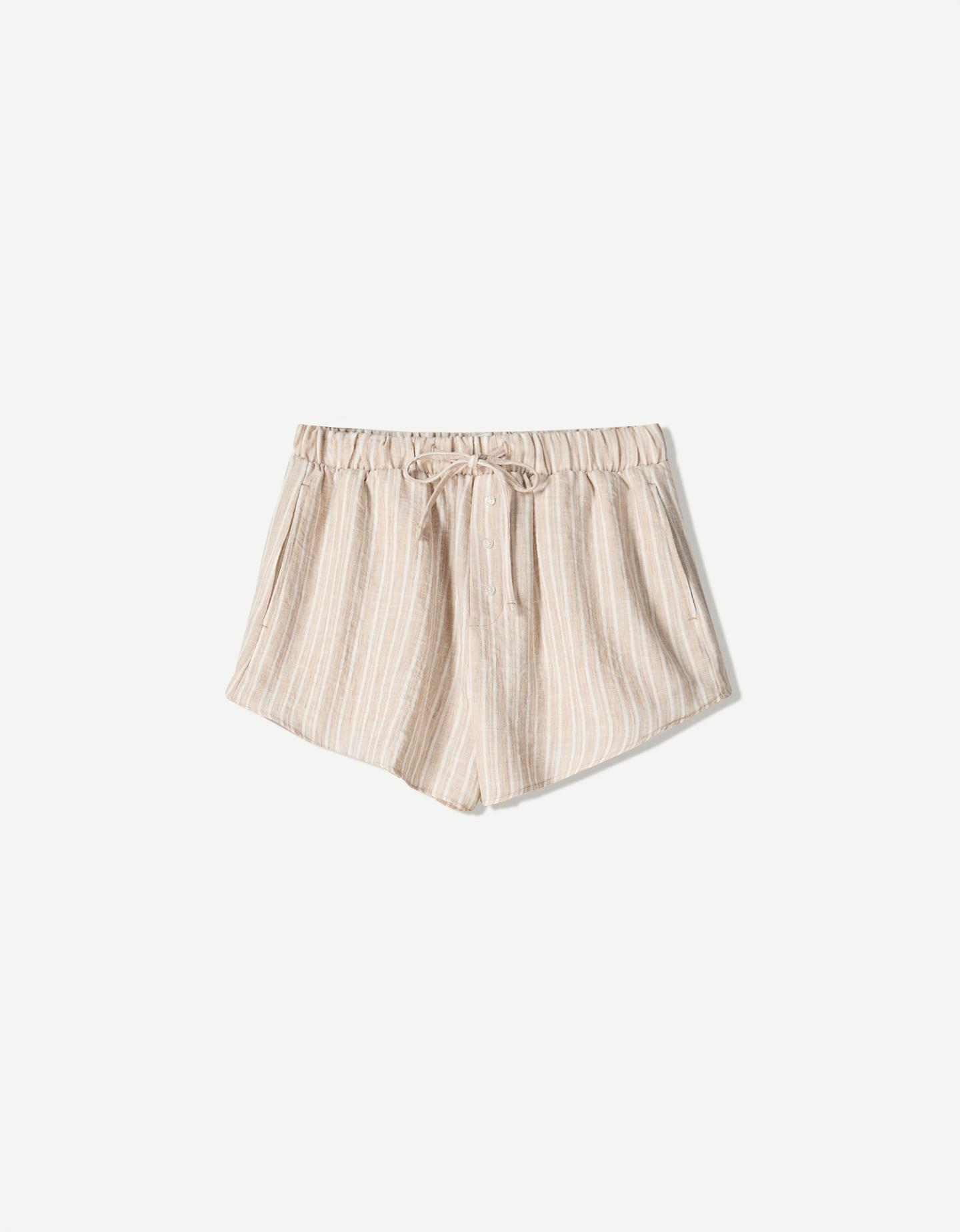 Bershka Short Rústico Mujer Xl Camel