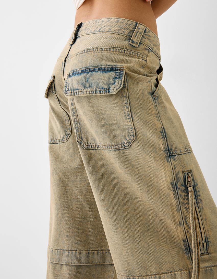 Jeans super baggy cargo-Azul lavado-6