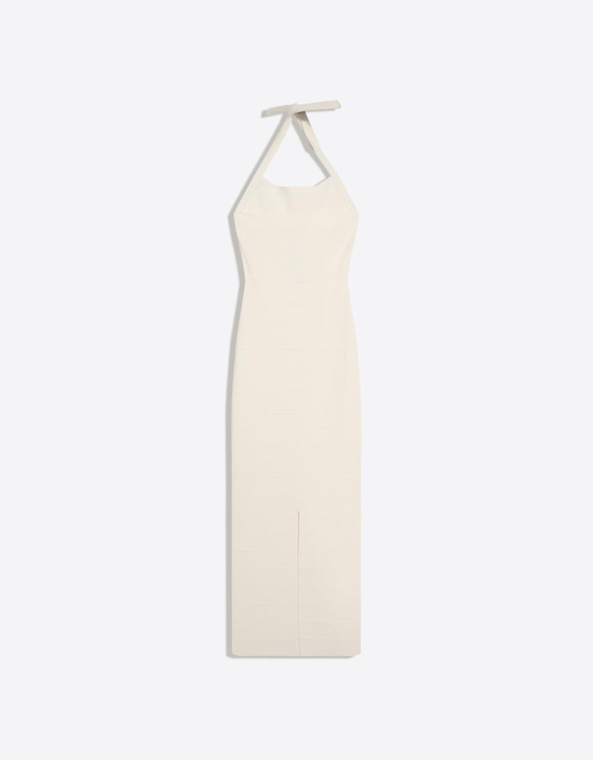 Halterneck midi dress - Women | Bershka Halterneck midi dress - Women | Bershka