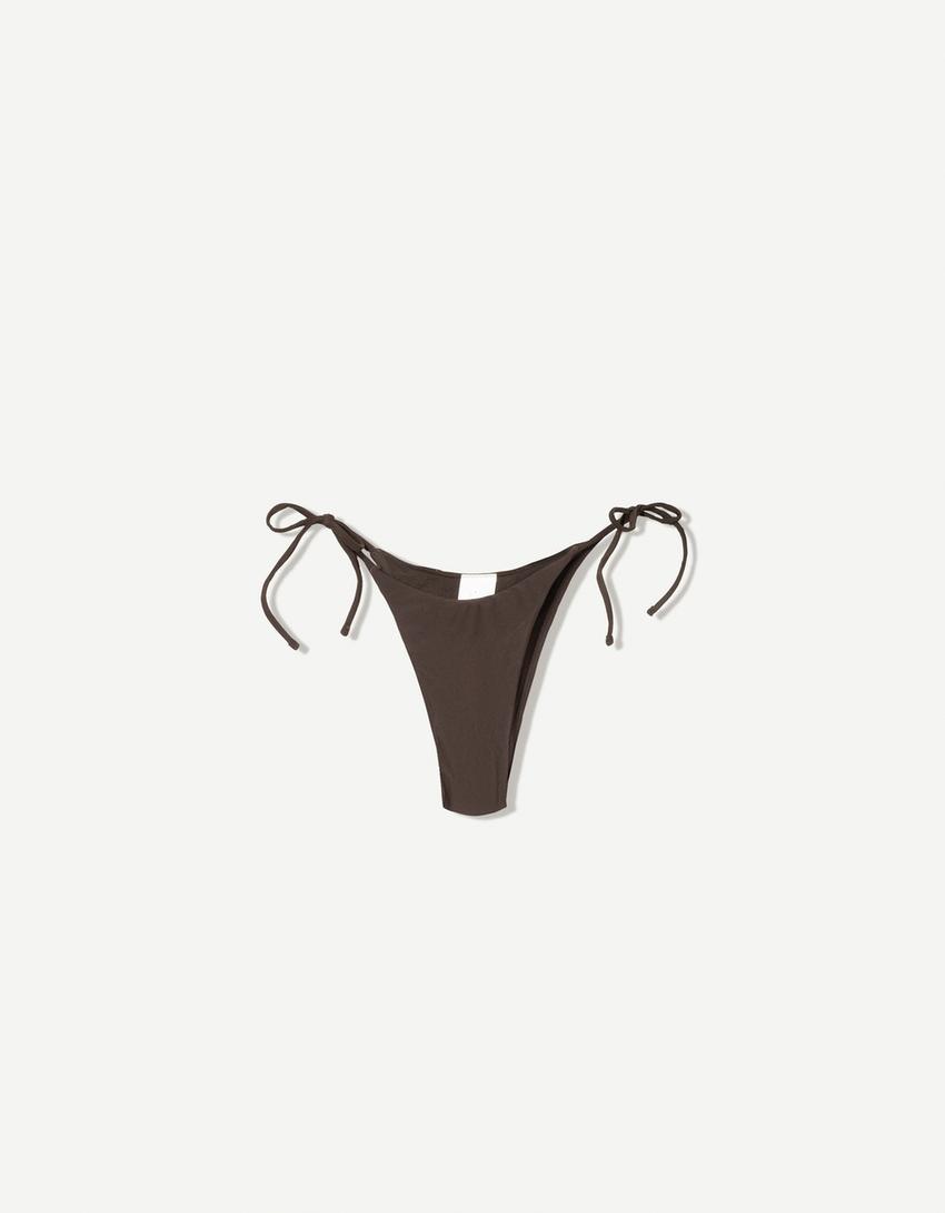 Driehoekig bikinibroekje-Bruin-1