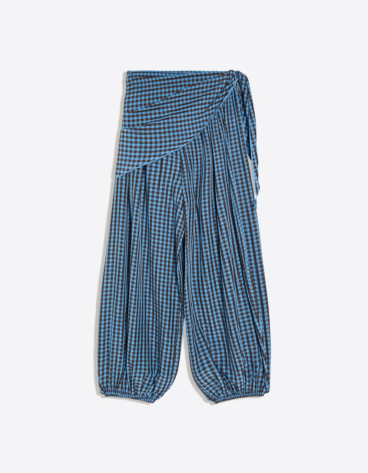 Scarf print sarouel trousers — Blue