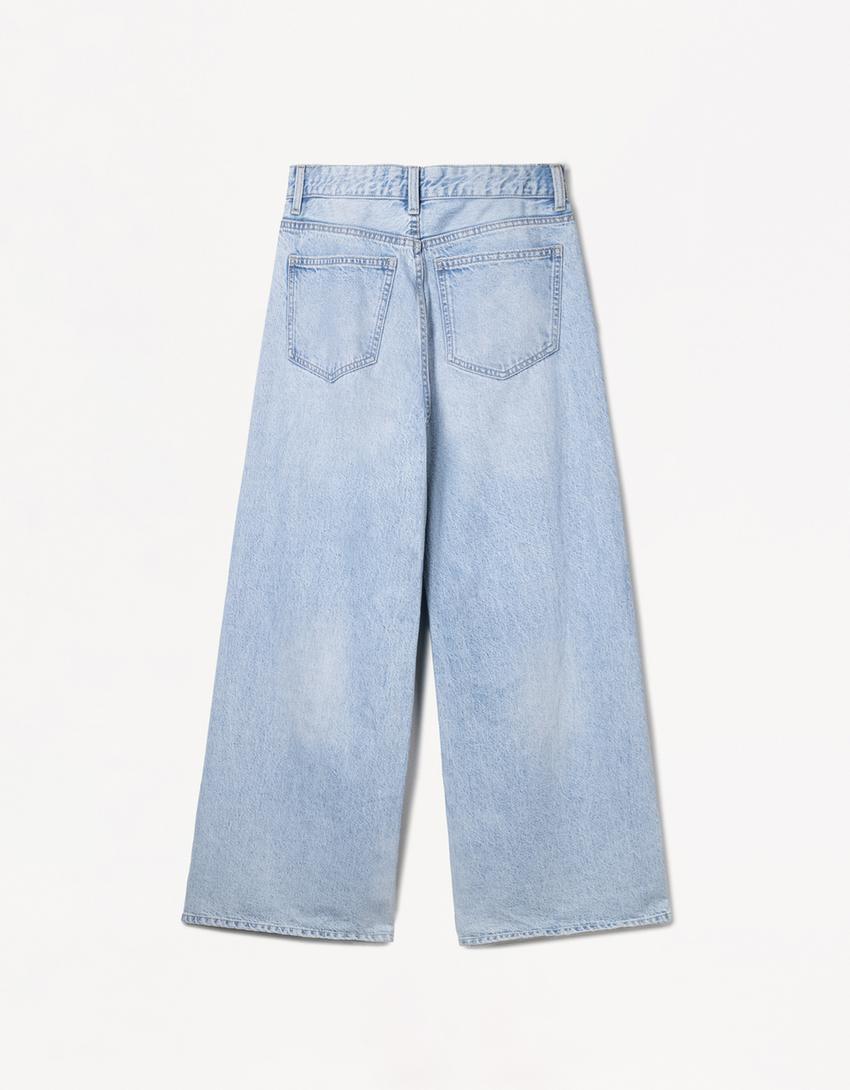 Wide-leg jeans-Light blue-1