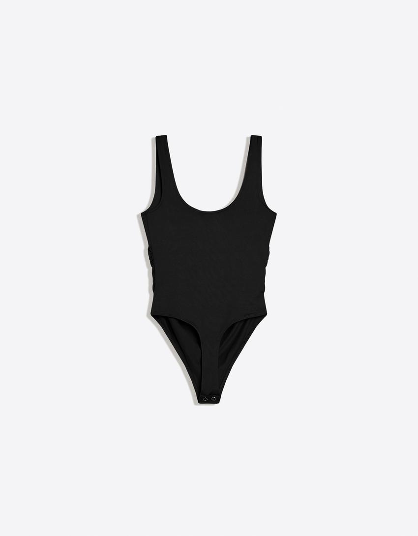 Body scollo quadrato-Nero