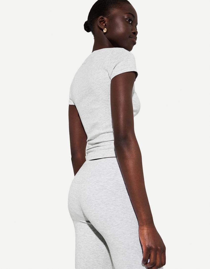 Ensemble top et pantalon flare-Gris-1