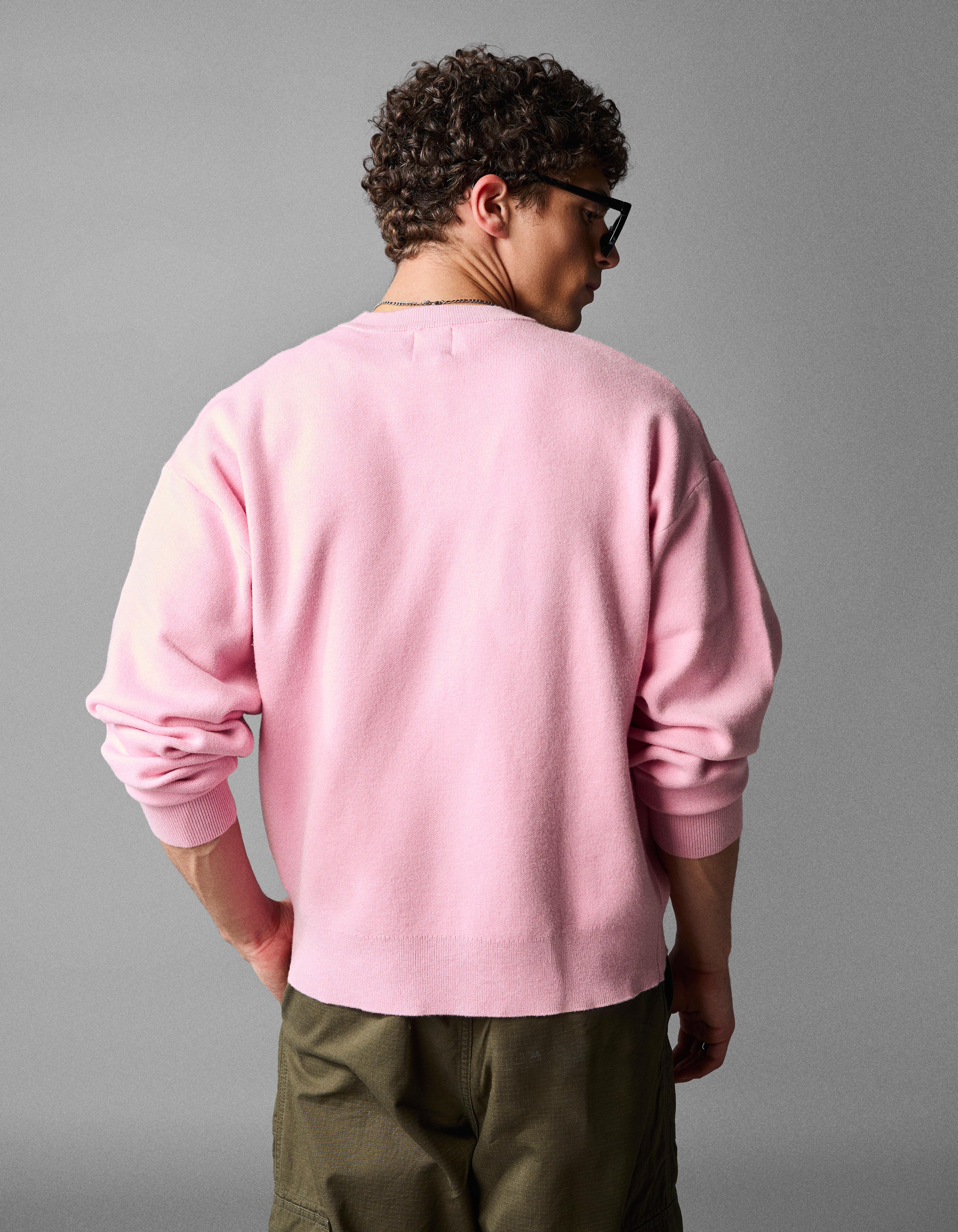 Printed round neck jumper — Pink