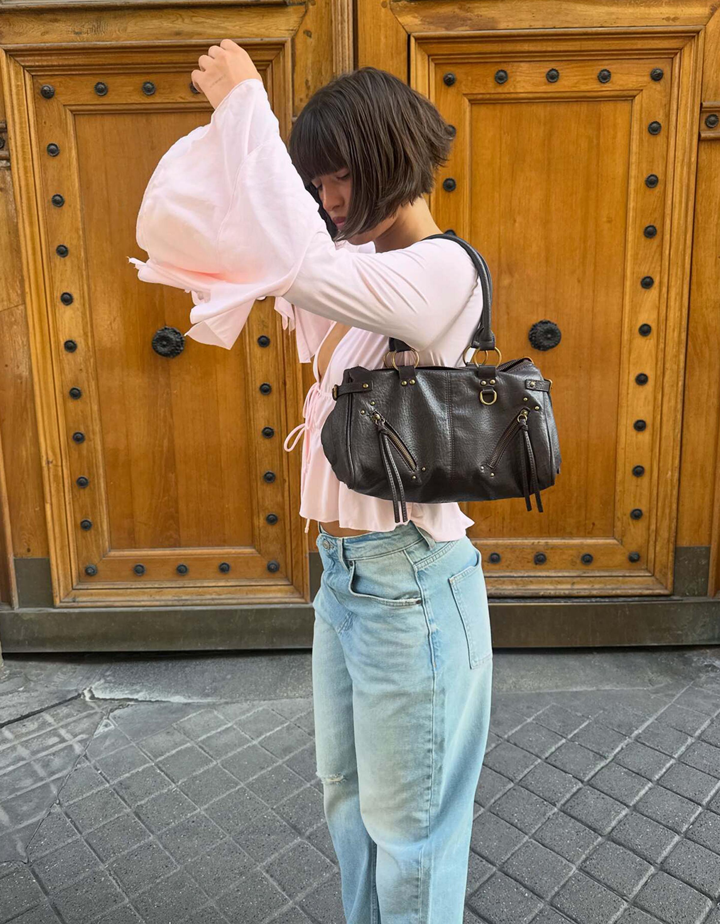 Bershka Dökümlü fırfırlı tişört görsel 6