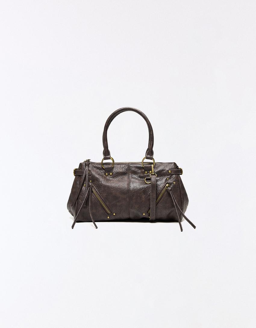 Zip-up bag-Brown