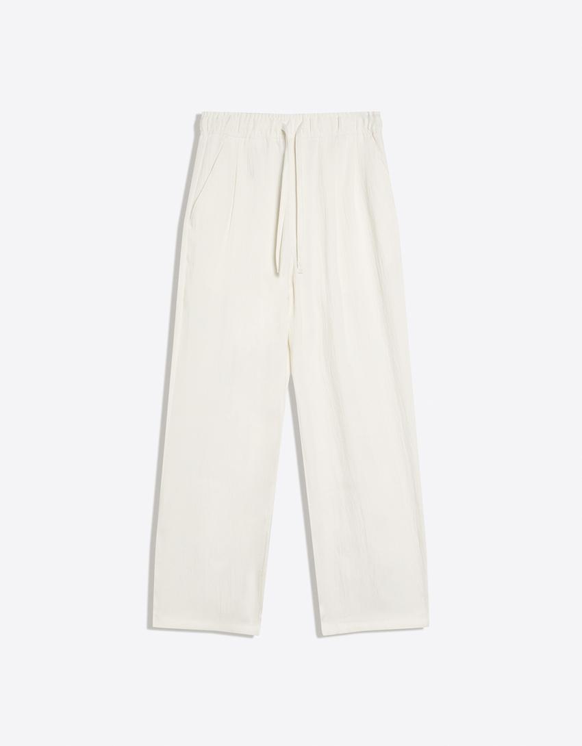 Rustic baggy trousers-White