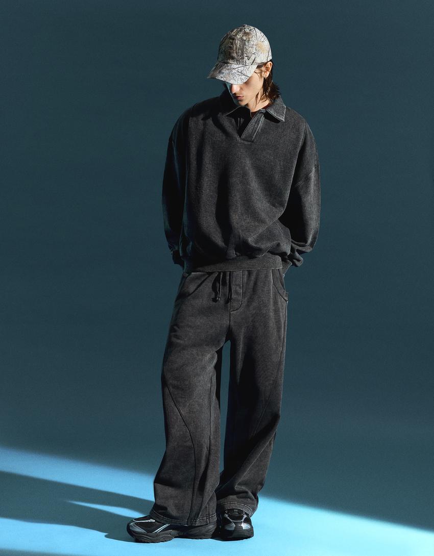 Isprane vrećaste pantalone-Siva-3