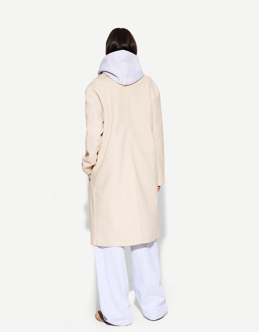 Long soft coat-Cream