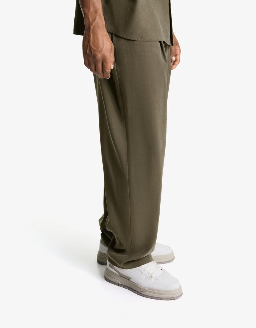 Pantalon baggy fit jogger fit-Kaki-2