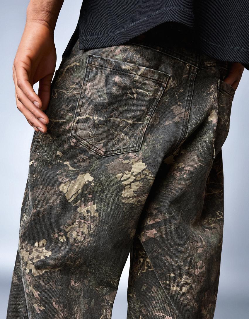 Pantalons superbaggy estampat-Caqui