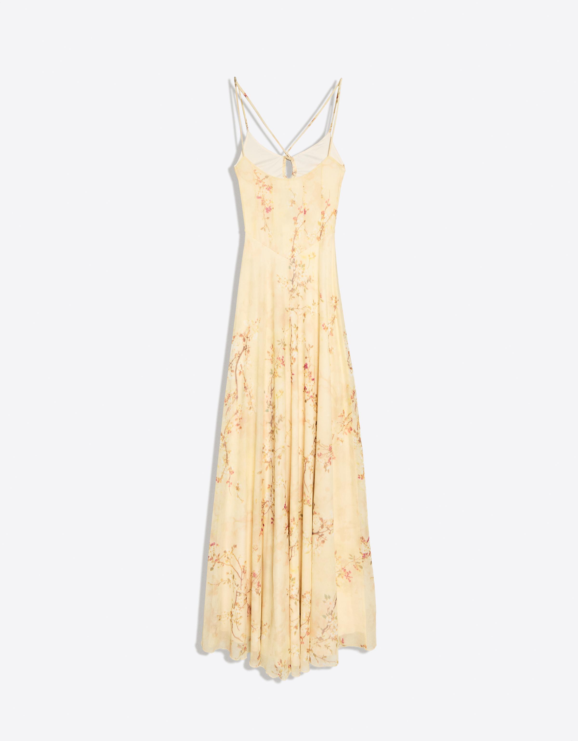 Strappy floral midi dress — Yellow