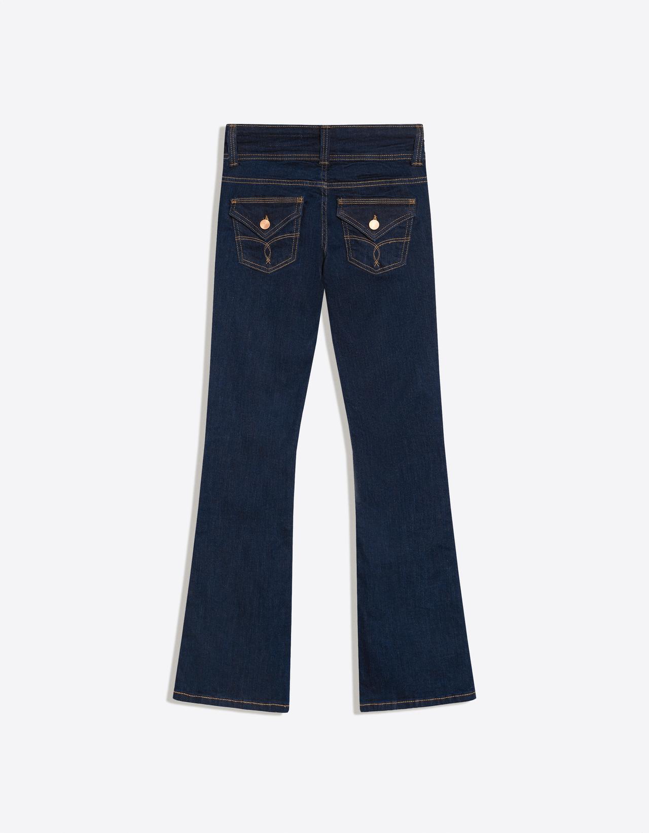 Boot-cut jeans with tabs — Navy