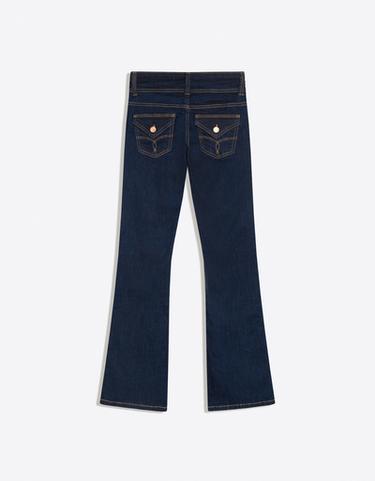 Boot-cut jeans with tabs — Navy 7