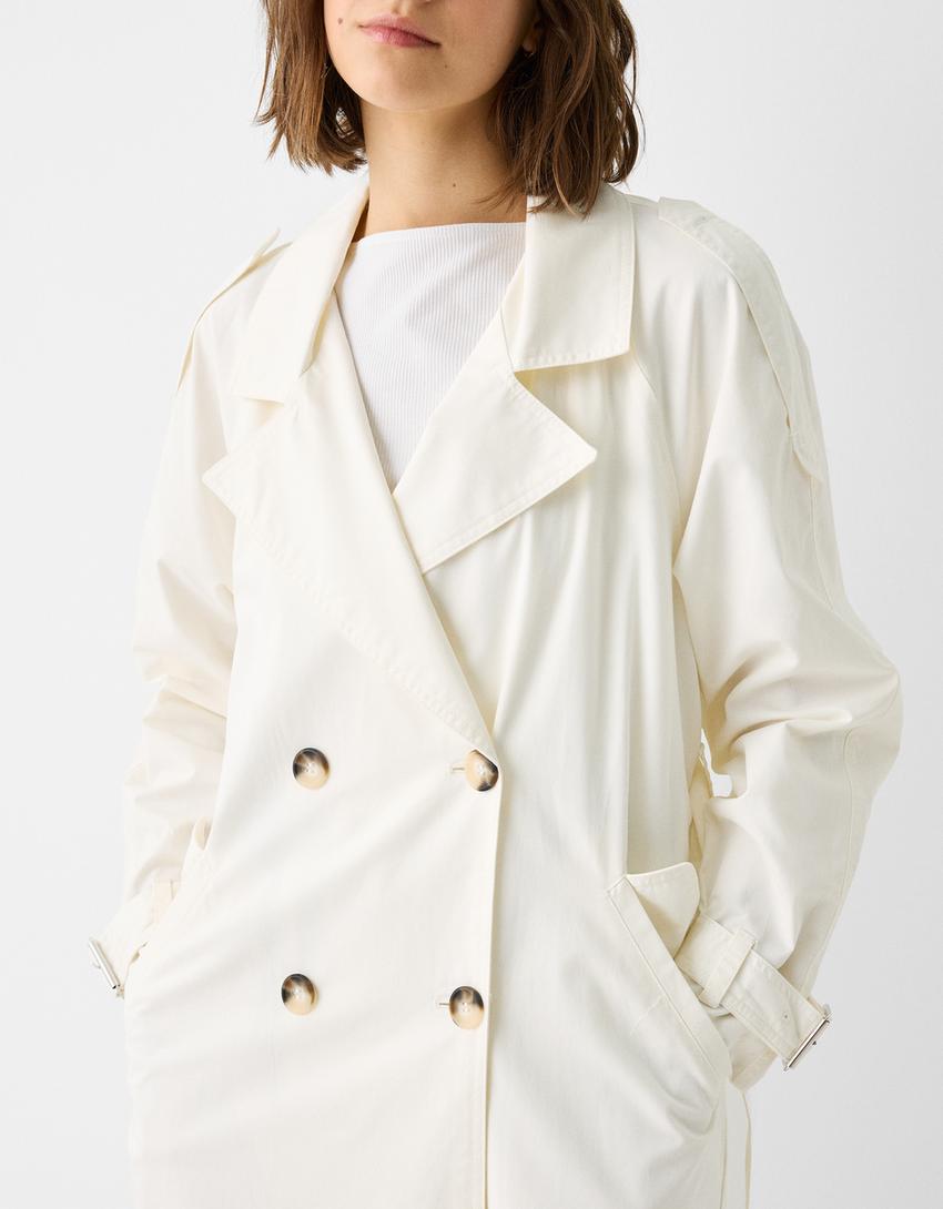 Sobretudo trench de algodão-Gelo-3