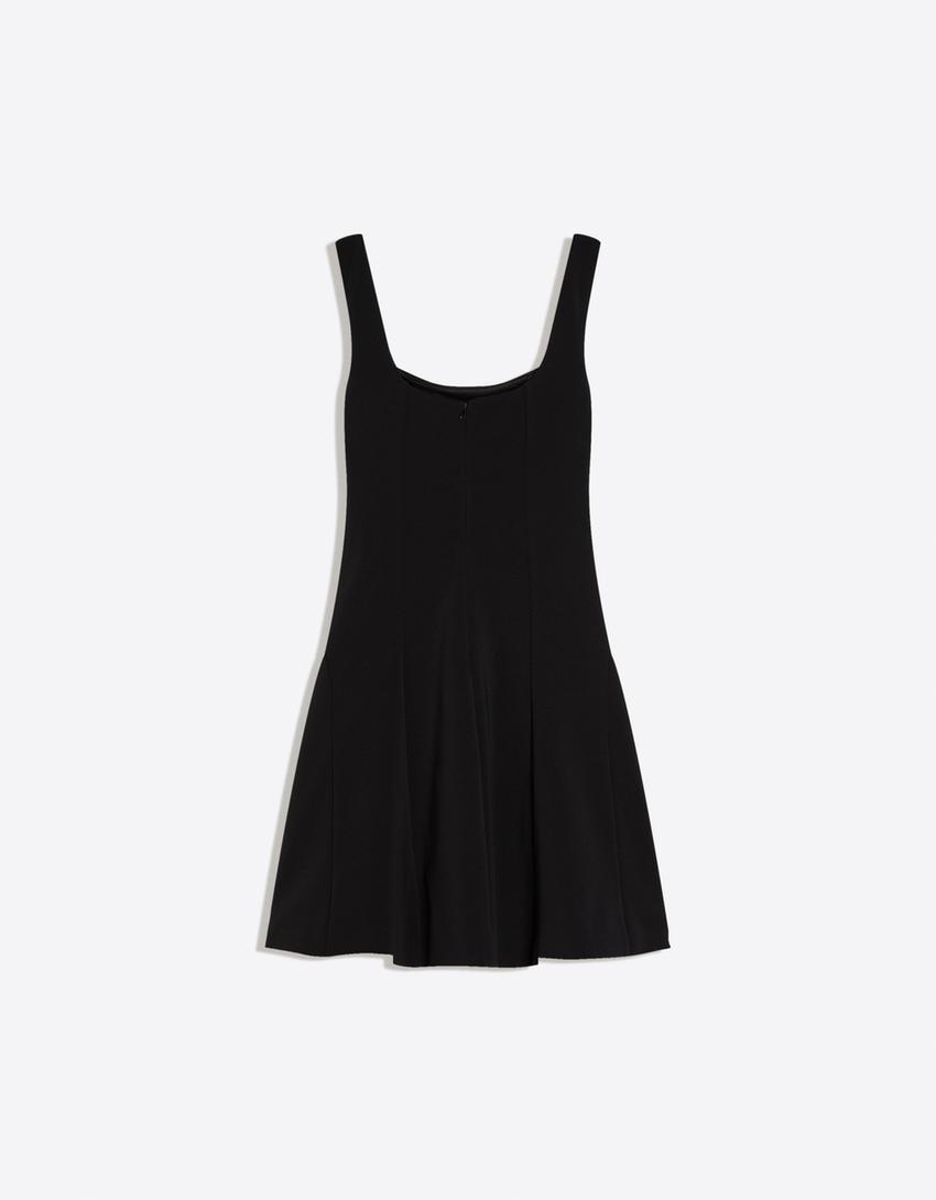 Flared skirt dress-Black