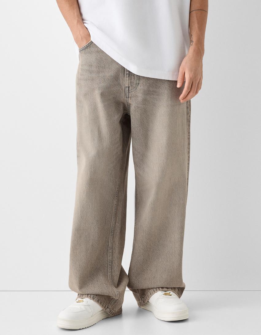 Jeans super baggy-Cinza-1