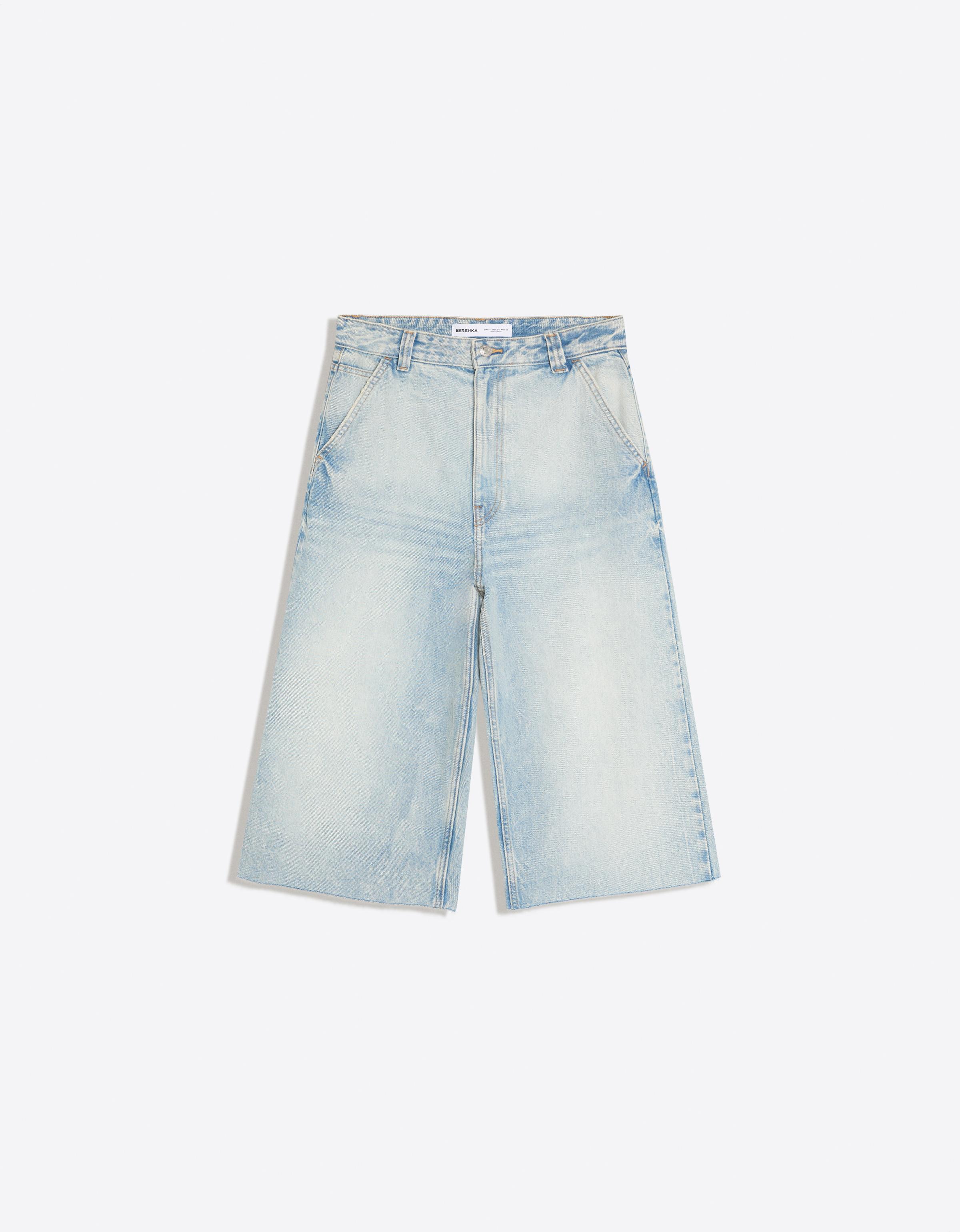 Denim skater jorts — Light blue