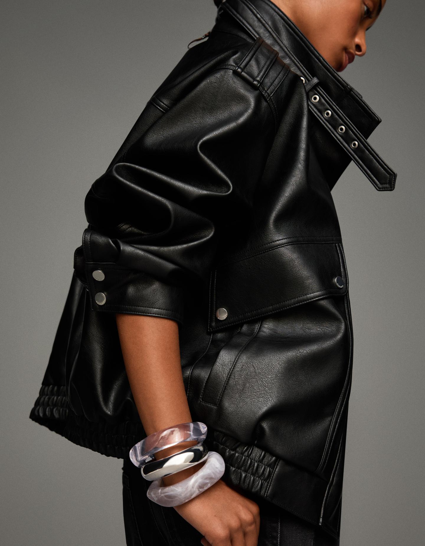 Bershka komplet 3 bransoletek z efektem żywicy szary