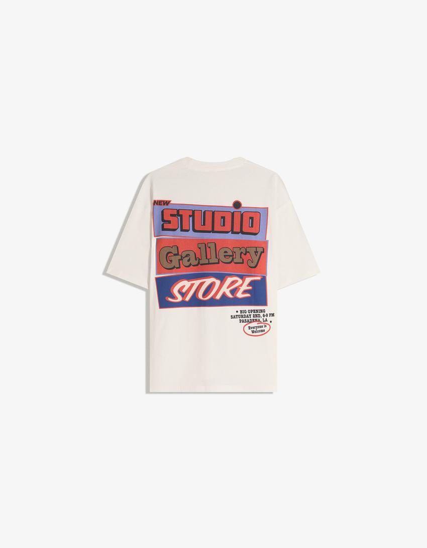 Short sleeve T-shirt with print-Off white