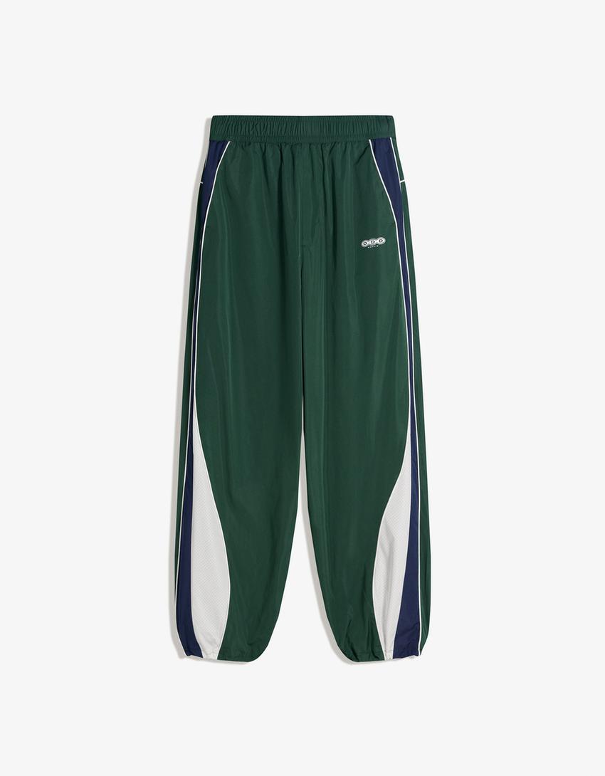 Pantalon super baggy fit technique sport-Vert
