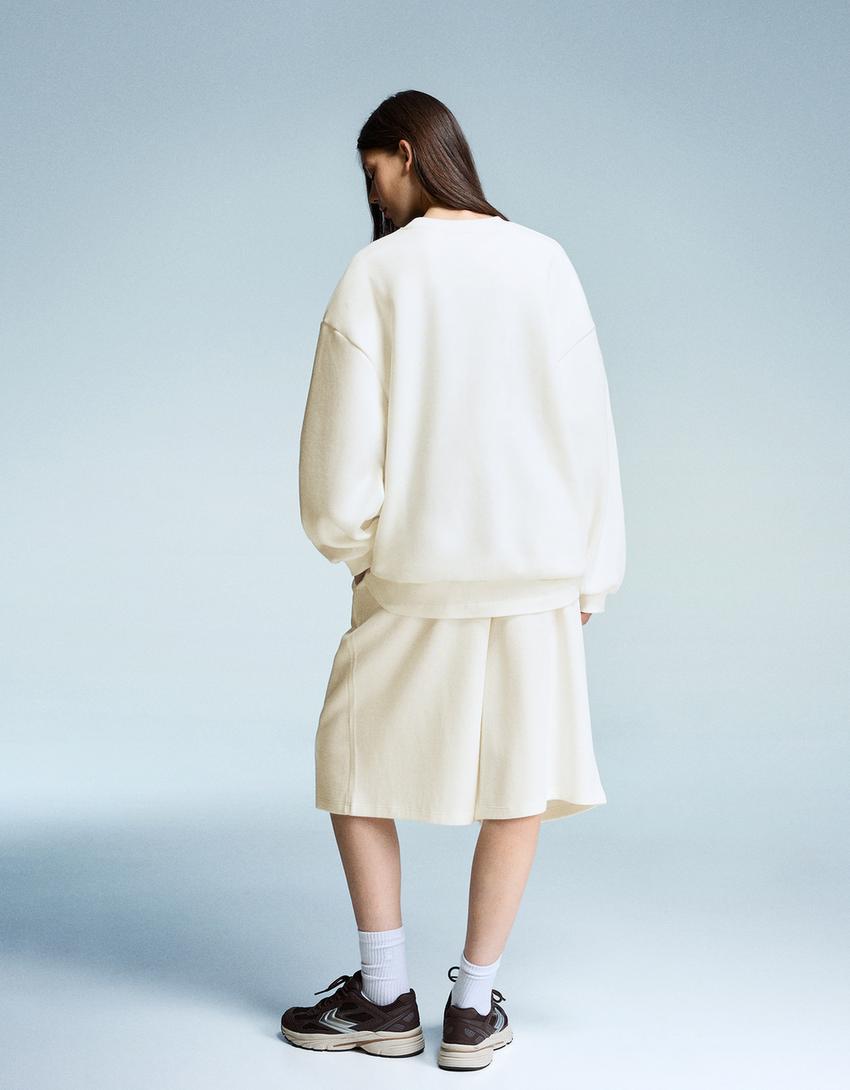 Sudadera oversize bolsillos-Blanco roto-1