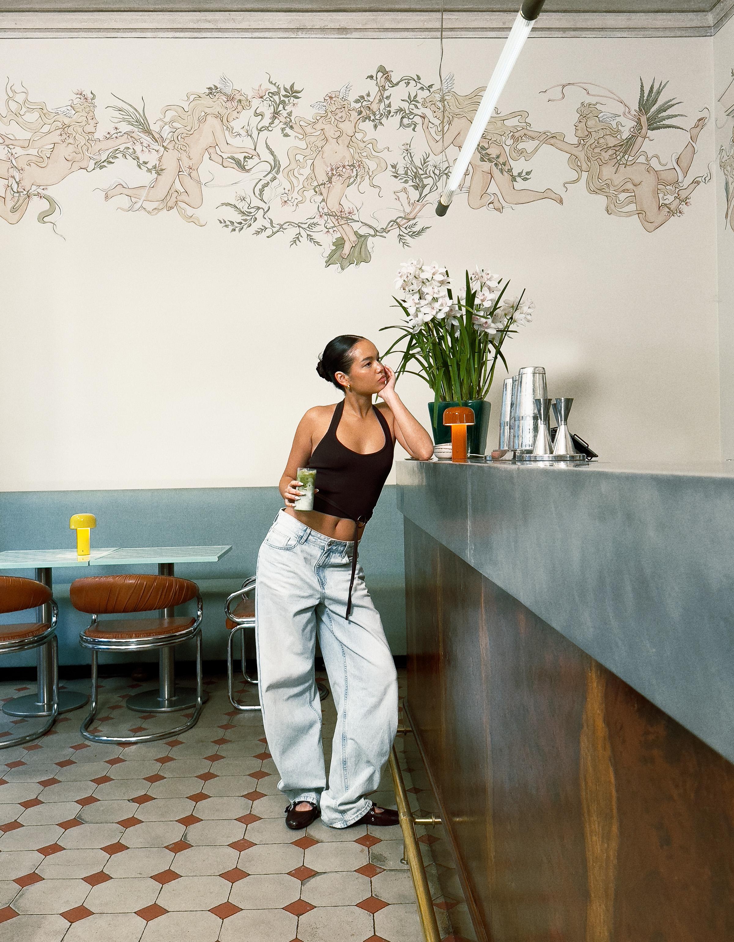 Yüksek bel geniş paça barrel fit jean - Görsel 108