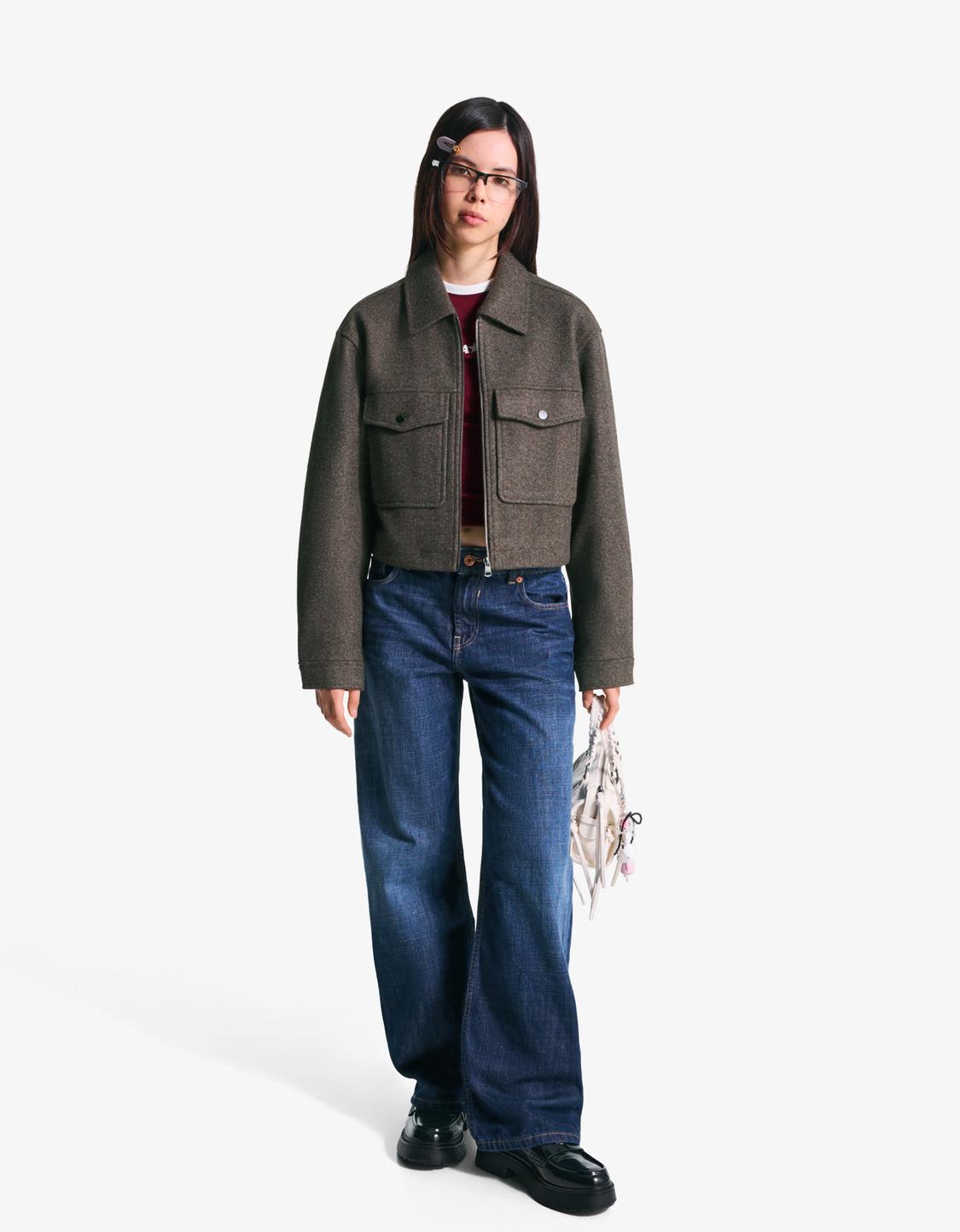 Soft felt texture jacket