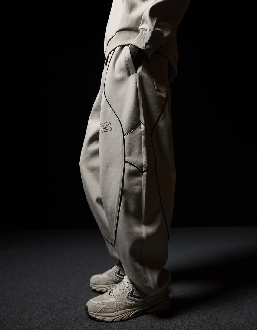 Pantalon balloon fit imprimé-Pierre