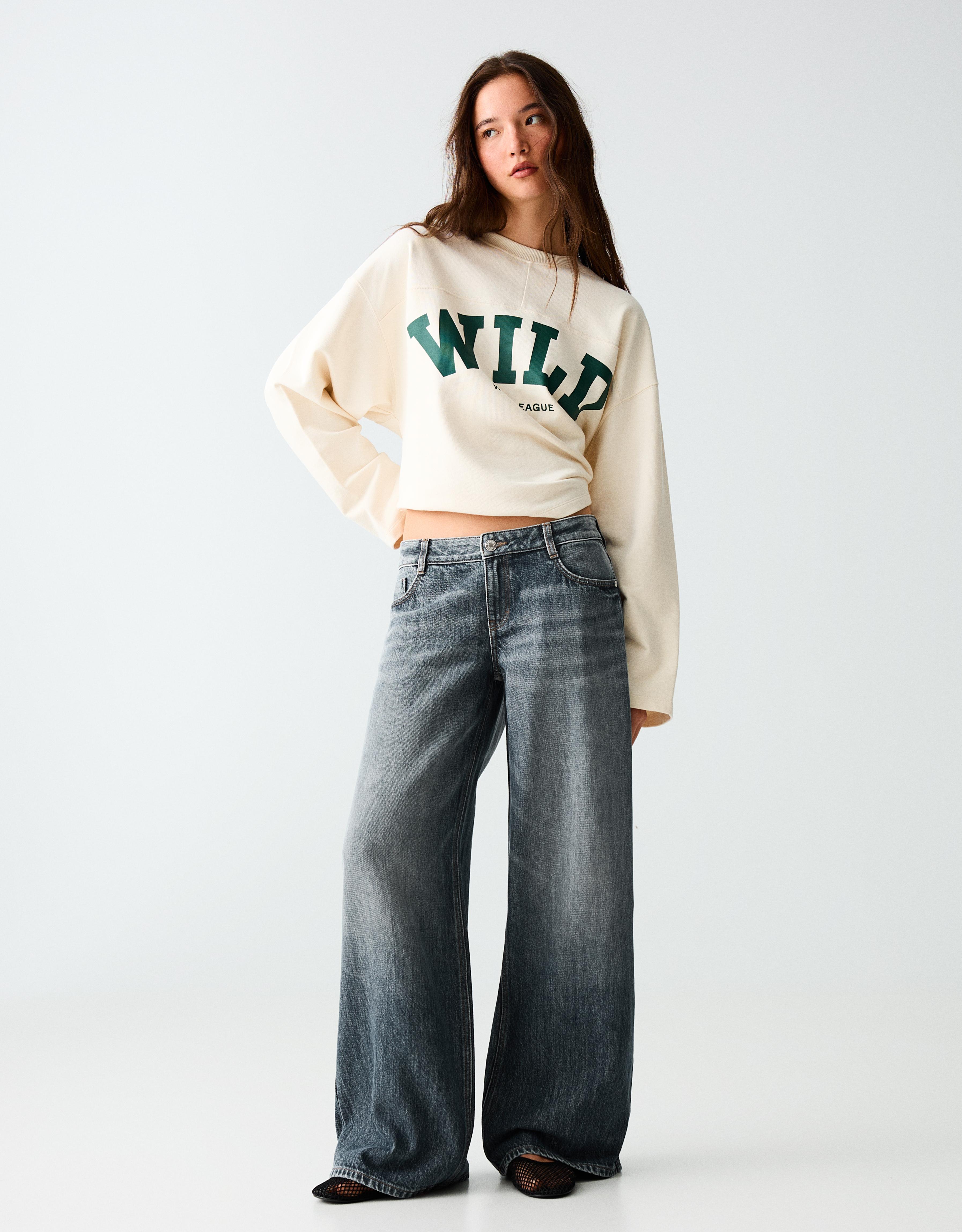 Low-rise wide-leg jeans — Blue